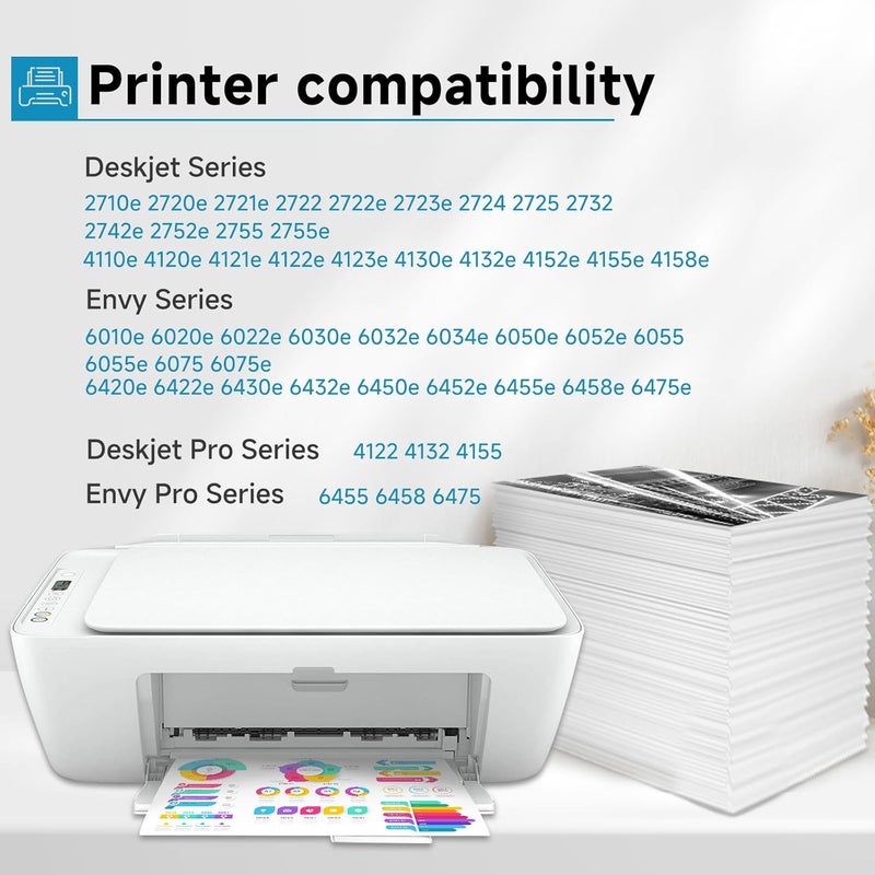 OLIKE حزمة استبدال خراطيش الحبر 67XL أسود/ملون ل HP Ink 67 XL تناسب طابعات HP67 DeskJet 2827e 2855e 4227e 4255e 2700 2700e 2752 2742e 2755 2755e 4100 4152e 6000 6055e 6052 6400 6455e - Image 2